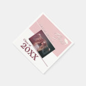 Modern Dusty Pink Afstuderen Fotogradatie Partij Servet (Hoek)