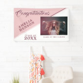 Modern Dusty Pink Afstuderen Fotogradatie Partij Spandoek (Insitu)