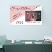 Modern Dusty Pink Afstuderen Fotogradatie Partij Spandoek (Beurs)