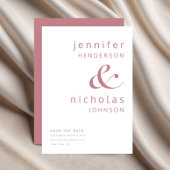 Modern Dusty Pink Ampersand Typography Wedding Save The Date