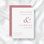 Modern Dusty Pink Ampersand Typography Wedding Save The Date