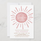 Modern Dusty Pink Boho Sunshine Girl Baby shower Kaart (Voorkant)
