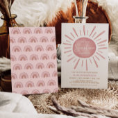 Modern Dusty Pink Boho Sunshine Girl Baby shower Kaart