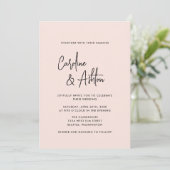 Modern | dusty pink | bold names wedding invitatio save the date (Staand voorkant)