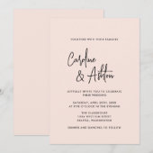 Modern | dusty pink | bold names wedding invitatio save the date (Voorkant / Achterkant)