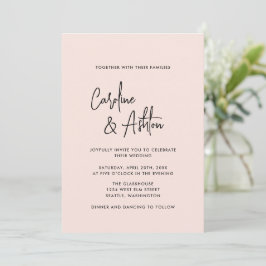 Modern | dusty pink | bold names wedding invitatio save the date
