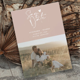 Modern Dusty Pink Calligrafie Script Foto Save The Date