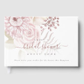 Modern Dusty Pink Florals Vrijgezellenfeest Gasten Gastenboek (Voorkant)
