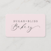 Modern Dusty Pink Handgeschreven Script Bakkerij Visitekaartje (Voorkant)