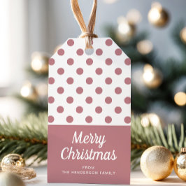 Modern Dusty Pink Merry Christmas Cadeaulabel