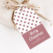 Modern Dusty Pink Merry Christmas Cadeaulabel