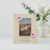 Modern Dusty Pink Rose Bewaar de datum Foto Briefkaart (Staand voorkant)