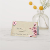 Modern Dusty Pink Rose Wedding Plaatskaartje (Voorkant)