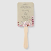 Modern Dusty Pink Rose Wedding Programma Handwaaier (Voorkant)