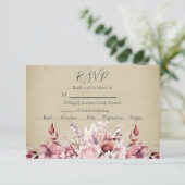 Modern Dusty Pink Rose Wedding RSVP Kaartje (Staand voorkant)