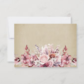 Modern Dusty Pink Rose Wedding RSVP Kaartje (Achterkant)