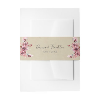 Modern Dusty Pink Rose Wedding Uitnodigingen Wikkel