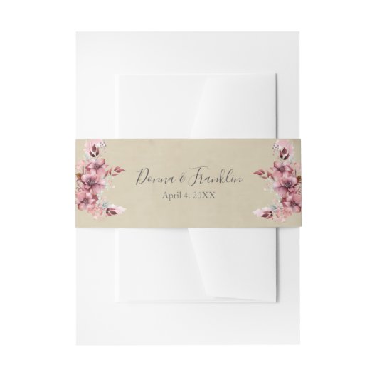 Modern Dusty Pink Rose Wedding Uitnodigingen Wikkel (Voorkant Voorbeeld)