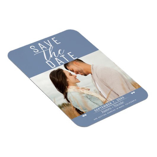 Modern Dusty Pink Save the Date Wedding Photo Magneet (Rechterzijde)