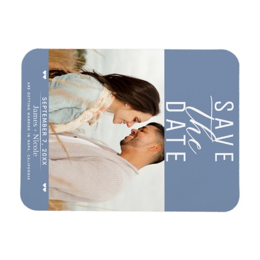 Modern Dusty Pink Save the Date Wedding Photo Magneet (Horizontaal)