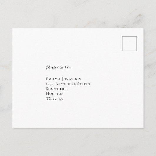 Modern Dusty Pink Tinted Florals Bruiloft RSVP Uitnodiging Briefkaart (Achterkant)