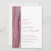 Modern Dusty Pink Wedding Invitation Kaart (Voorkant)