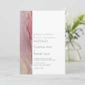 Modern Dusty Pink Wedding Invitation Kaart (Staand voorkant)
