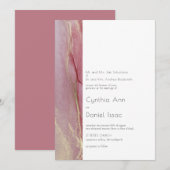 Modern Dusty Pink Wedding Invitation Kaart (Voorkant / Achterkant)