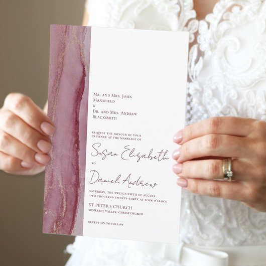 Modern Dusty Pink Wedding Invitation Kaart