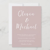 Modern Dusty Pink Wedding Kaart (Voorkant)