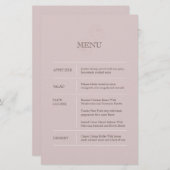 Modern Dusty Pink Wedding Menu (Voorkant / Achterkant)