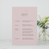 Modern Dusty Pink Wedding Menu (Staand voorkant)