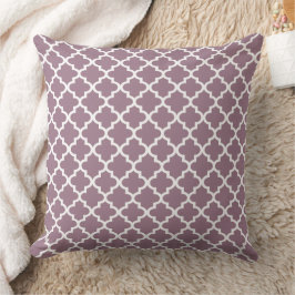 Modern Dusty Plum Moroccan Quatrefoil Pattern Kussen