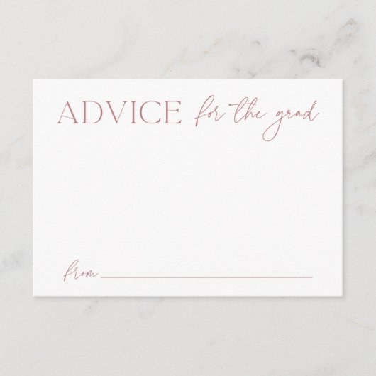 Modern Dusty Roos Advice for the Afstuderen Informatiekaartje (Voorkant)