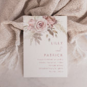 Modern Dusty Roos & Blush Roos Wedding Kaart