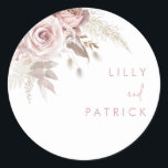 Modern Dusty Roos & Blush Roos Wedding Ronde Sticker<br><div class="desc">Modern Dusty Roos & Blush Roos Wedding Classic Round Sticker - Envelope Seal Favor / Seal We hebben ook veel andere uitnodigingen en collecties.</div>