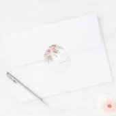 Modern Dusty Roos & Blush Roos Wedding Ronde Sticker (Envelop)