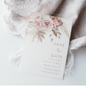 Modern Dusty Roos & Blush Roos Wedding Save The Date