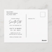 Modern Dusty Roos Bruiloft Save the Date Briefkaart (Achterkant)