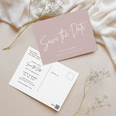 Modern Dusty Roos Bruiloft Save the Date Briefkaart