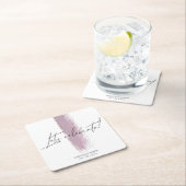 Modern Dusty Roos Brush Stroke Wedding Party Kartonnen Onderzetters (Insitu)