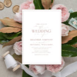 Modern Dusty Roos Calligraphy Wedding Invitation Kaart<br><div class="desc">Het rendabele, elegante en moderne, eenvoudige, minimalistische dualistische roos en witte typografie bruiloft-ontwerp kenmerkt 'De bruiloft van' in moderne kalligrafie en Serif-tekst als de belangrijkste ontwerpeigenschap, en is gebaseerd op onze beste vrijgezellenfeest-uitnodiging. De achterkant van de kaart is voorzien van een stoffige textuur van het roos. De ontwerper van het...</div>
