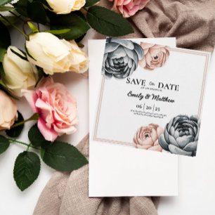 Modern Dusty Roos Designer Bewaar de datum Save The Date