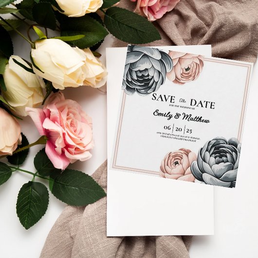 Modern Dusty Roos Designer Bewaar de datum Save The Date