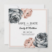Modern Dusty Roos Designer Bewaar de datum Save The Date (Voorkant)