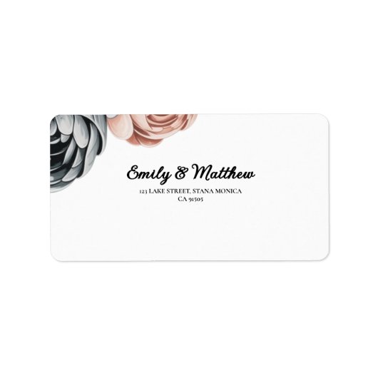 Modern Dusty Roos Designer Retour-adreslabels Etiket (Voorkant)
