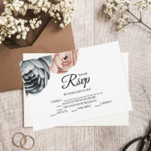 Modern Dusty Roos Designer RSVP-kaart
