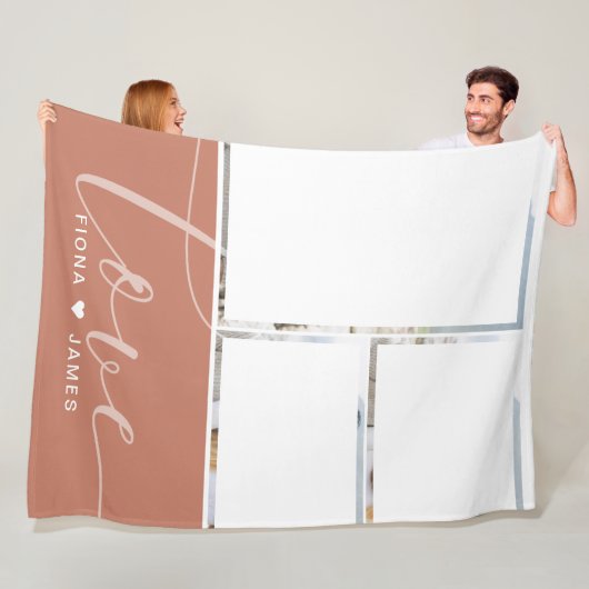 Modern Dusty Roos Foto's Liefde op maat Fleece Deken (In situ)
