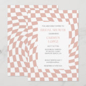 Modern Dusty Roos Gecontroleerd Vrijgezellenfeest Kaart (Voorkant / Achterkant)