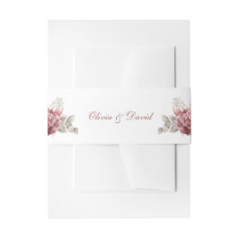 Modern Dusty Roos Hydrangea Bruiloft Uitnodigingen Wikkel